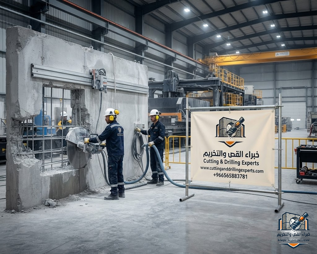 قص وتعديل الجدران الخرسانية في المباني القائمة برابغ